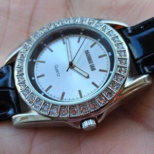 Manhattan by Croton Women Wristwatch Crystals Accent Bezel Analog Watch
